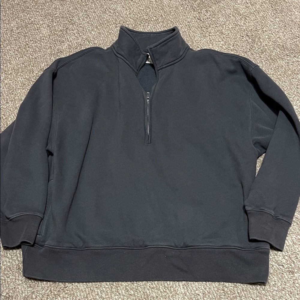 Abercrombie & Fitch Women's Slate Gray Half-Zip Sweatshirt